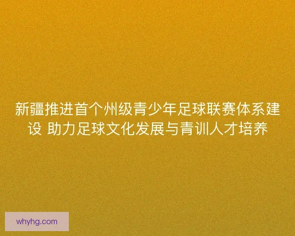 新疆推进首个州级青少年足球联赛体系建设 助力足球文化发展与青训人才培养